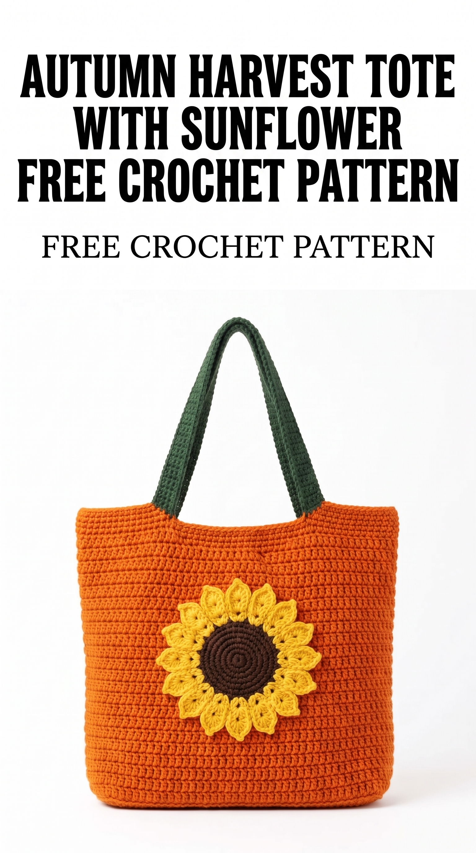 Autumn Harvest Tote with Sunflower Free Crochet Pattern