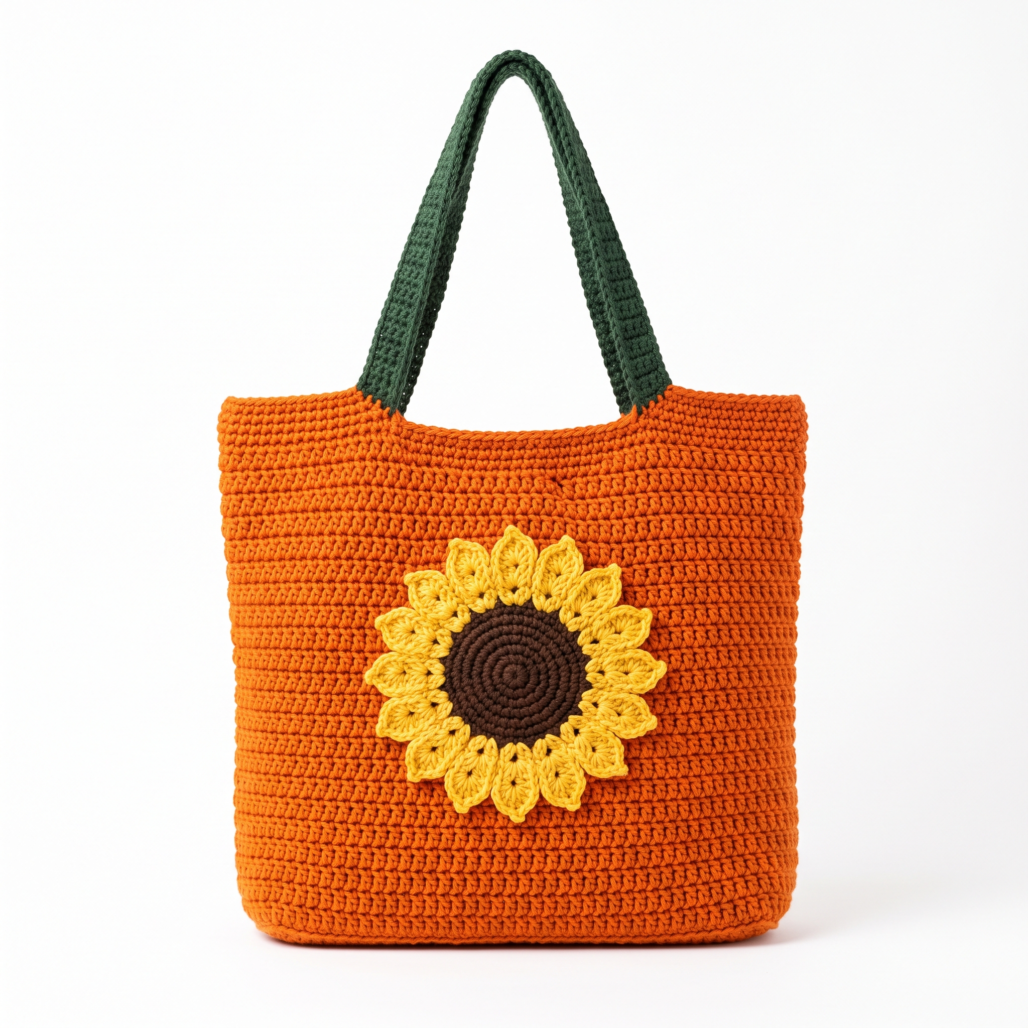 Autumn Harvest Tote with Sunflower Free Crochet Pattern
