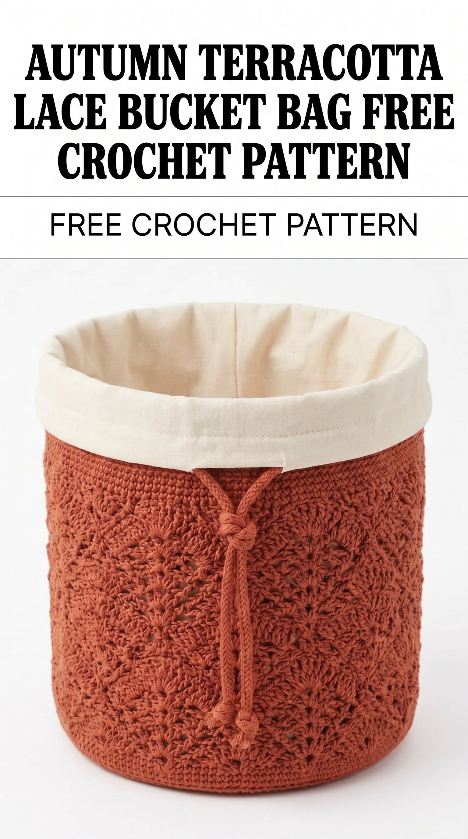 Autumn Terracotta Lace Bucket Bag Free Crochet Pattern