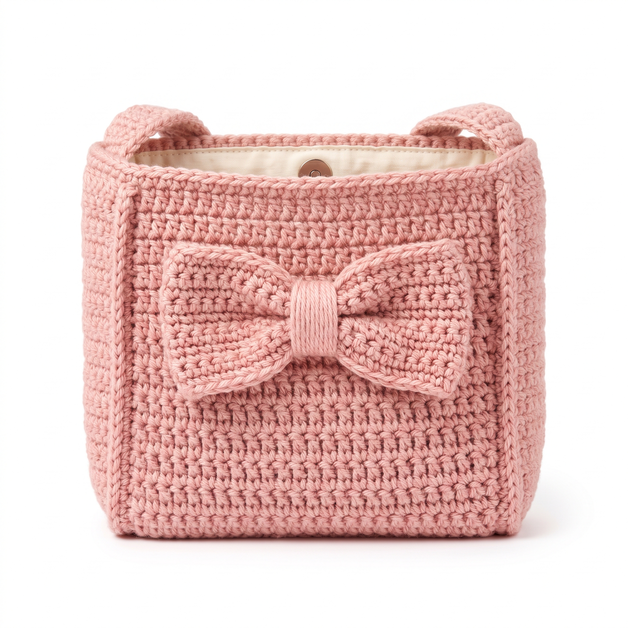 Blush Pink Ribbon Bow Purse Free Crochet Pattern