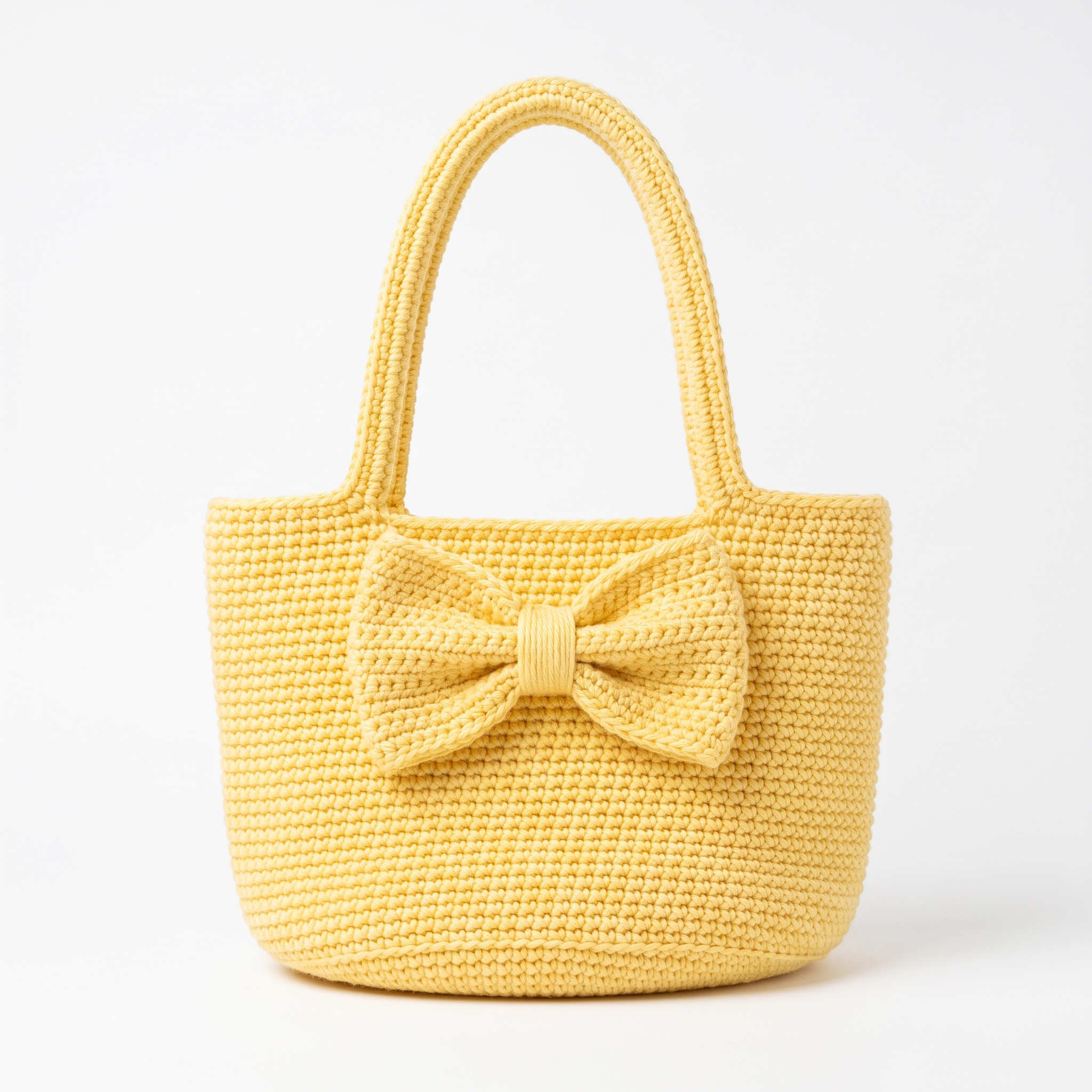 Butter Yellow Bow Bag Free Crochet Pattern