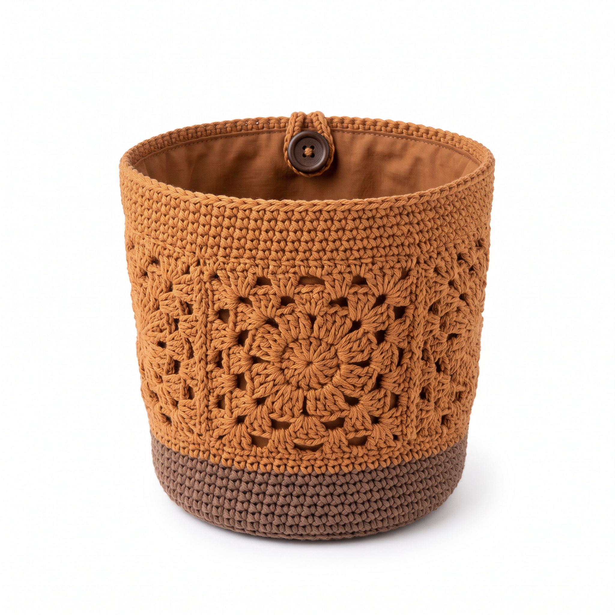 Caramel Mocha Lace Bucket Bag Free Crochet Pattern