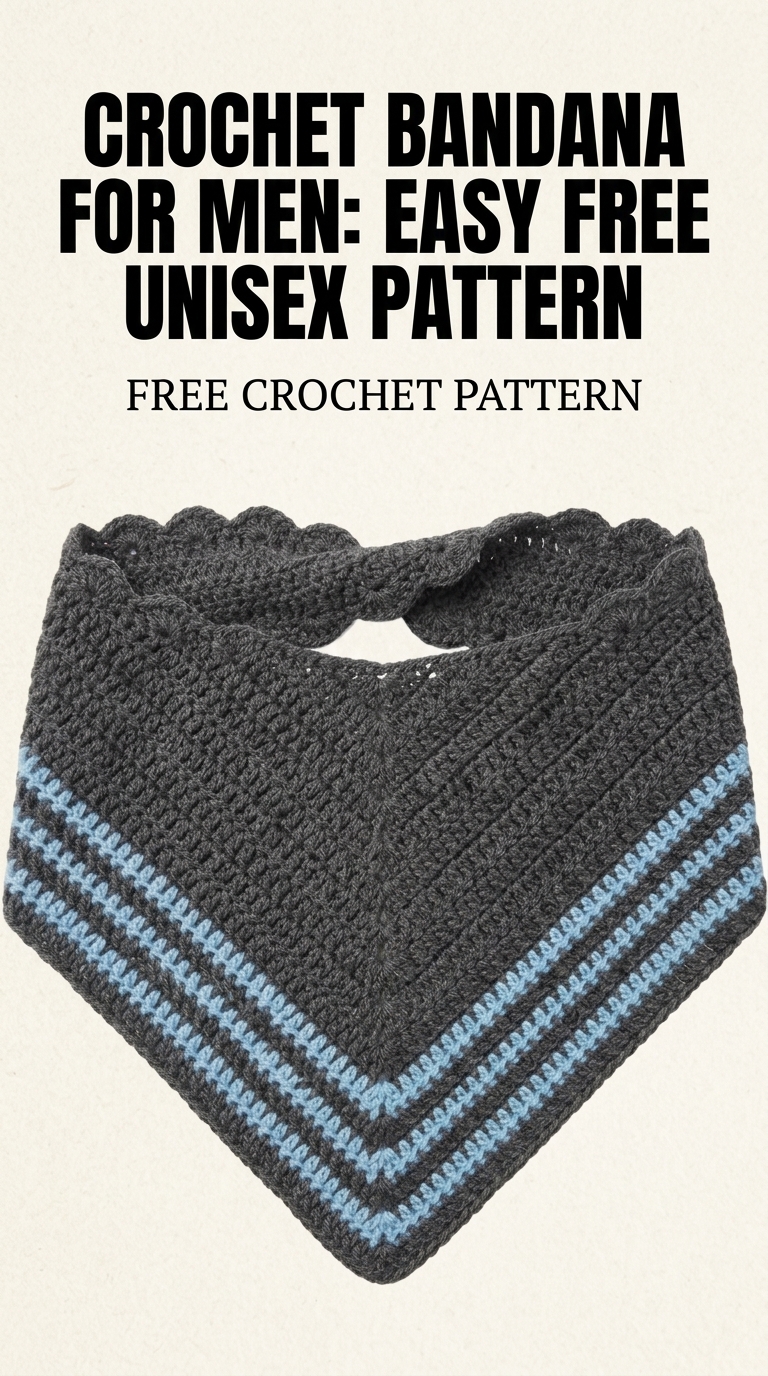 Crochet Bandana for Men: Easy Free Unisex Pattern