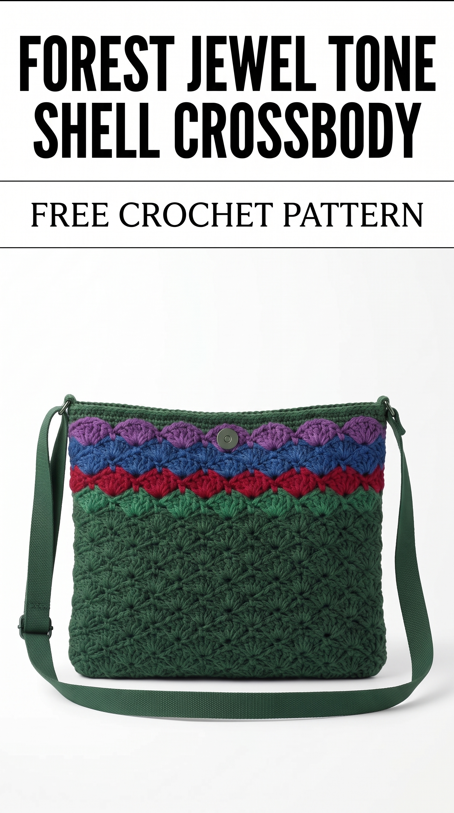 Forest Jewel Tone Shell Crossbody Free Crochet Pattern