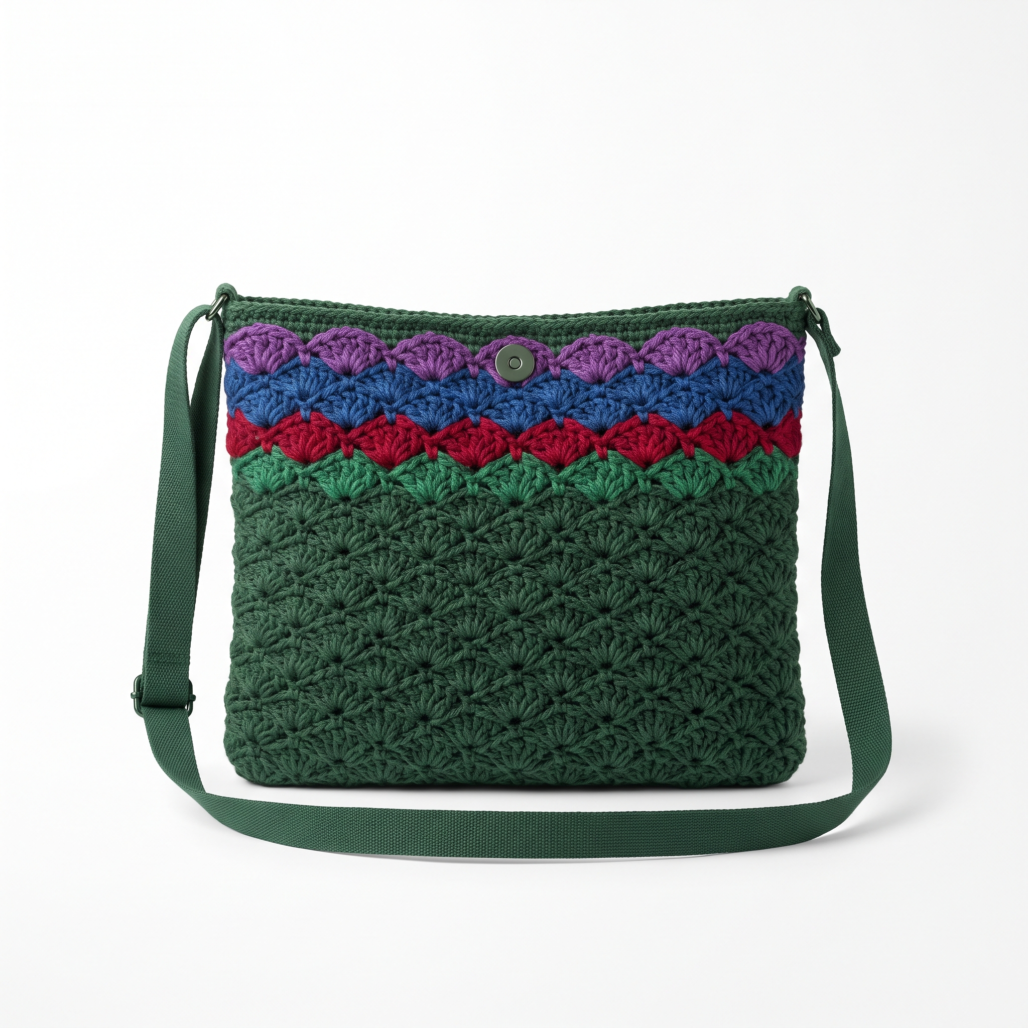 Forest Jewel Tone Shell Crossbody Free Crochet Pattern