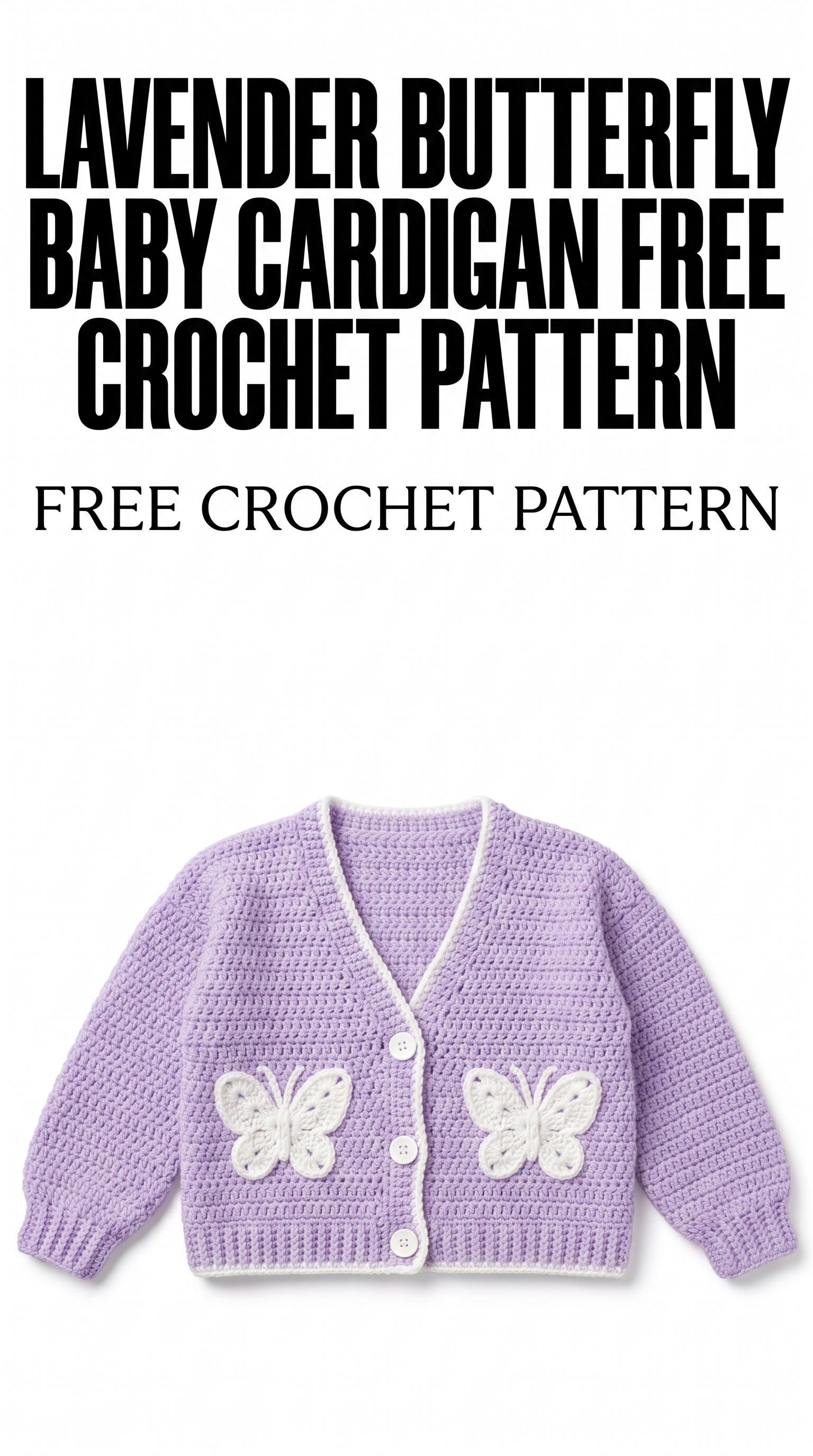Lavender Butterfly Baby Cardigan Free Crochet Pattern