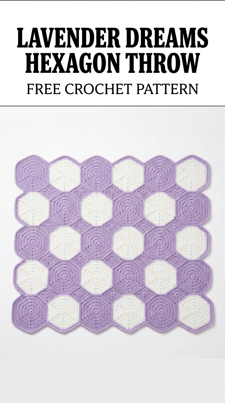 Lavender Dreams Hexagon Throw Free Crochet Pattern