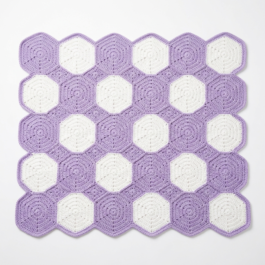 Lavender Dreams Hexagon Throw Free Crochet Pattern