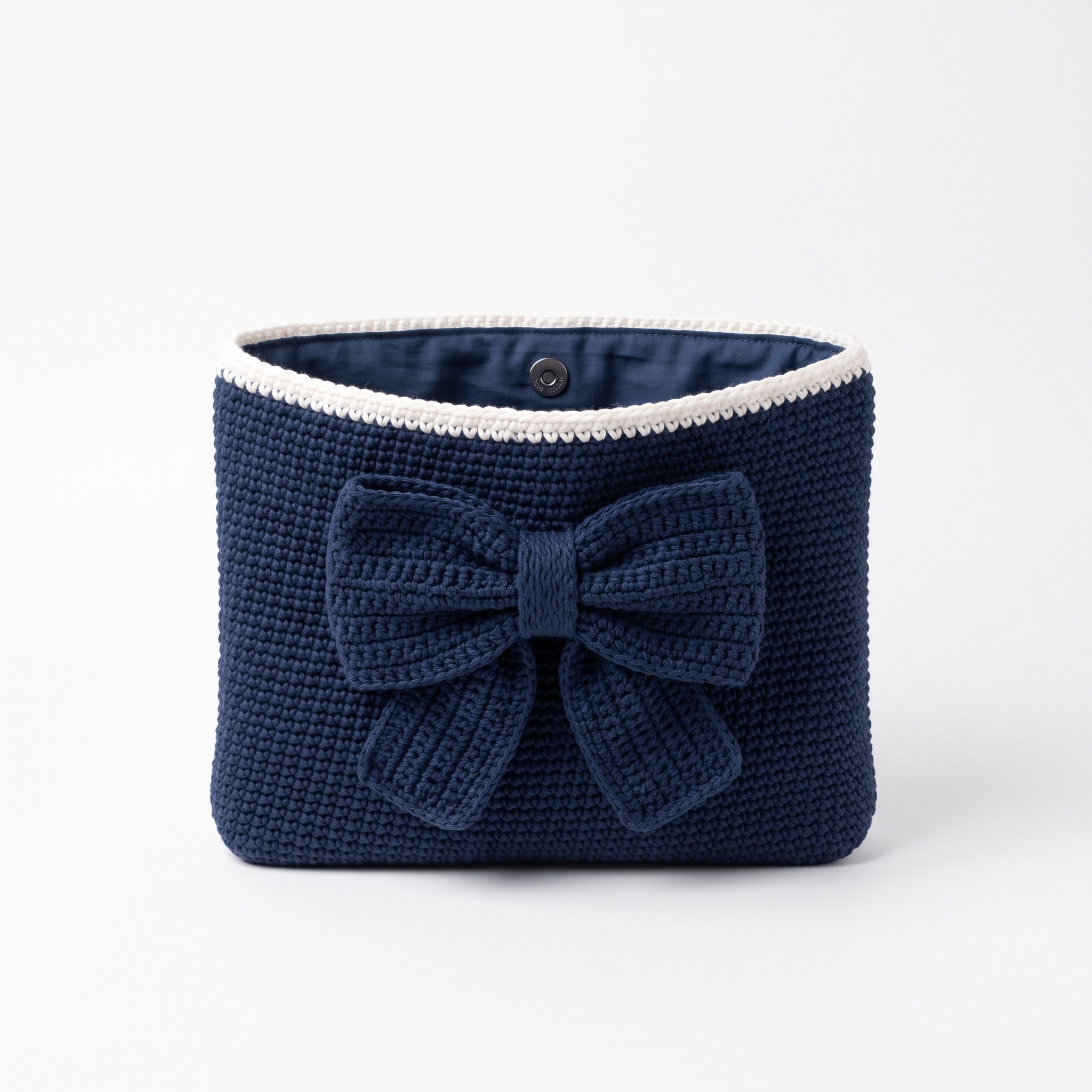 Midnight Navy Bow Shoulder Purse Free Crochet Pattern