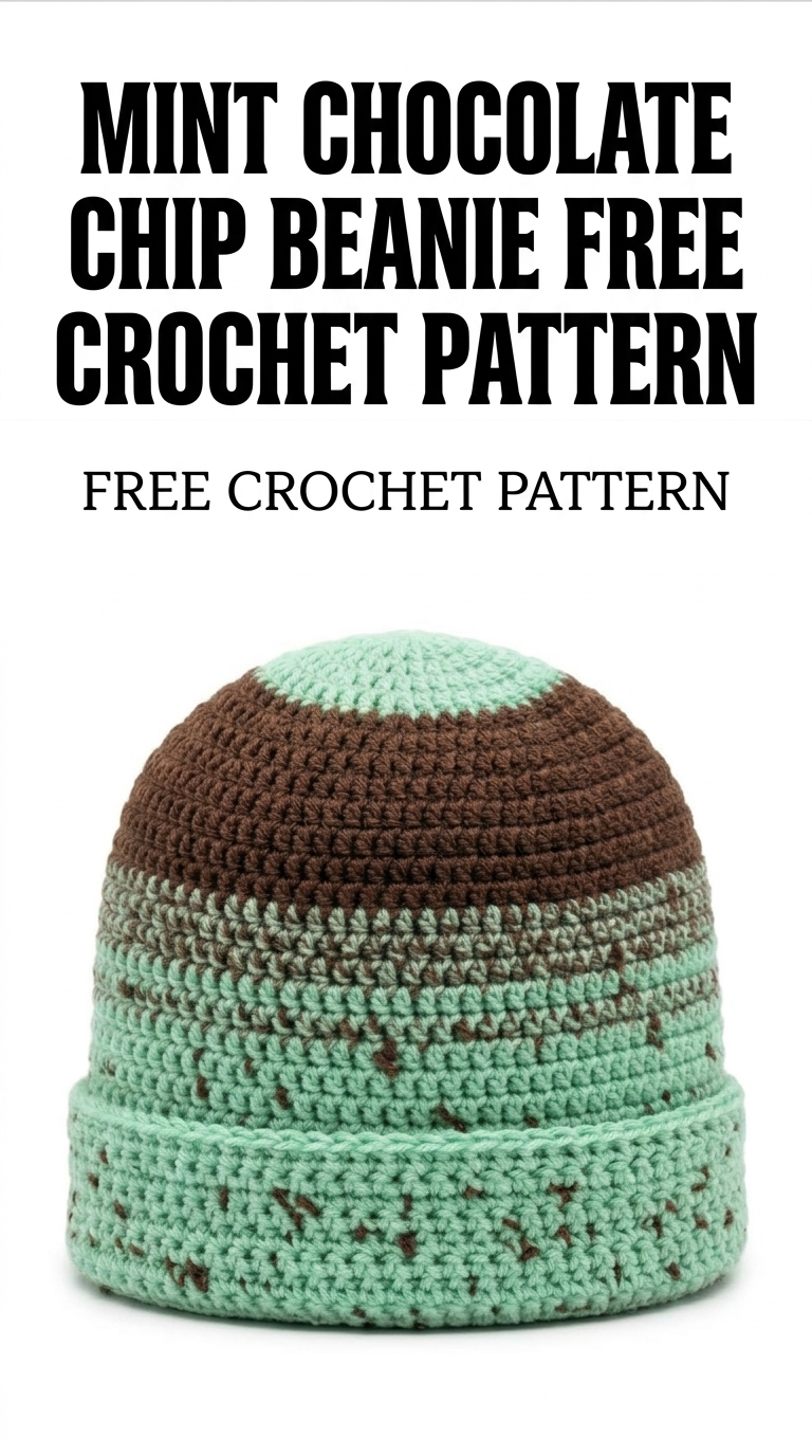 Mint Chocolate Chip Beanie Free Crochet Pattern