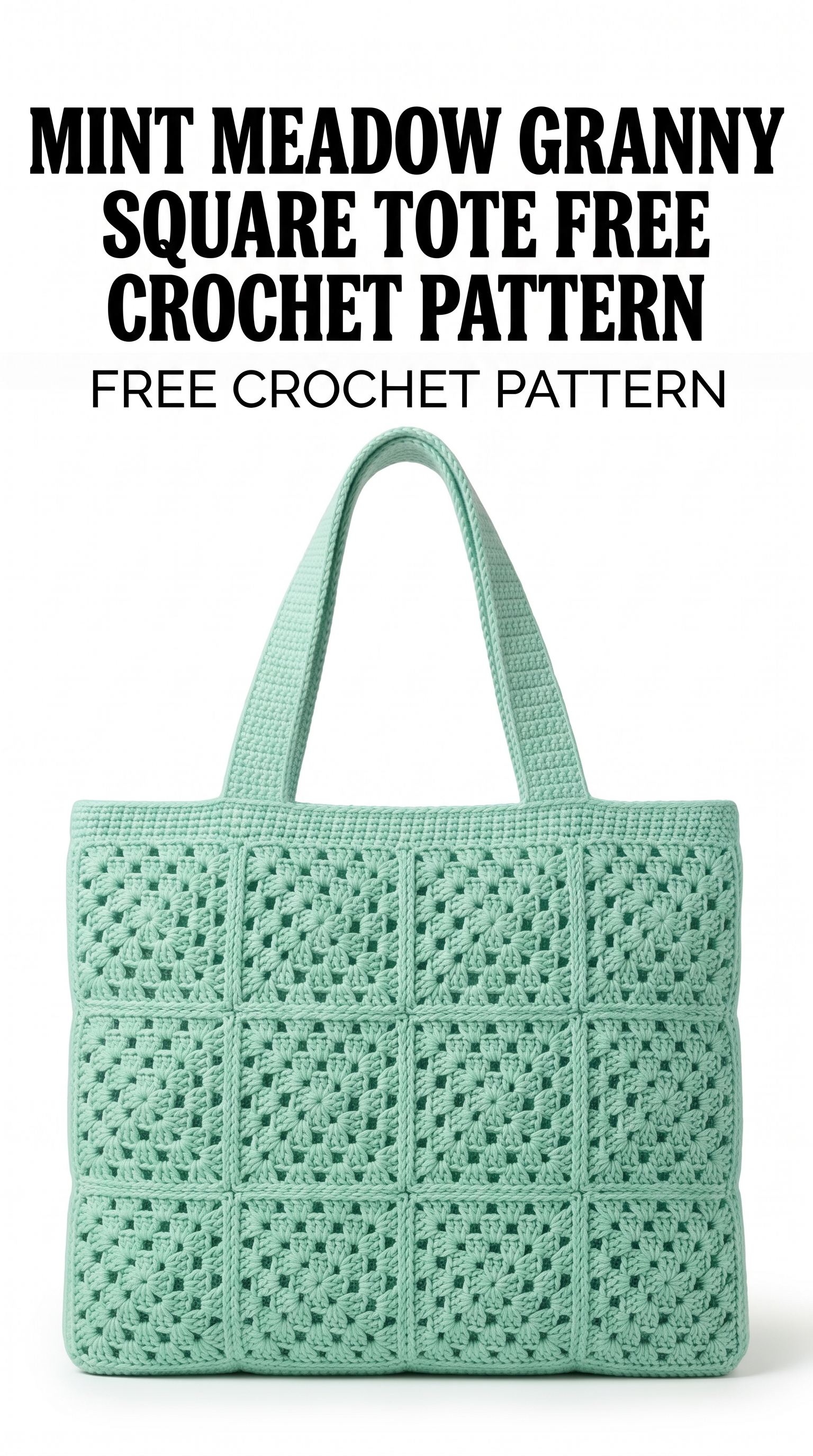 Mint Meadow Granny Square Tote Free Crochet Pattern