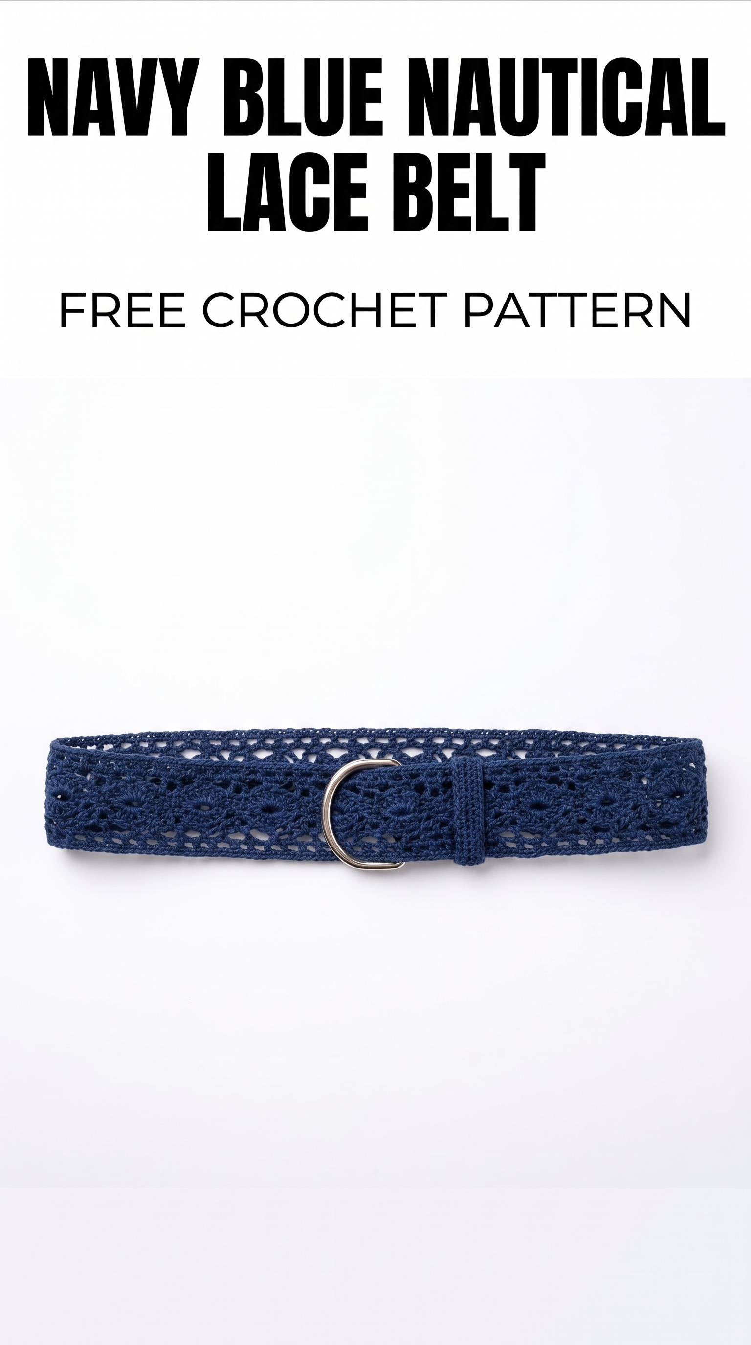 Navy Blue Nautical Lace Belt Free Crochet Pattern