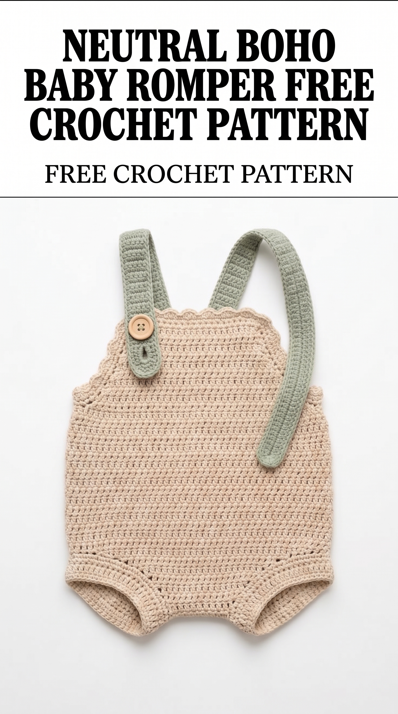 Neutral Boho Baby Romper Free Crochet Pattern