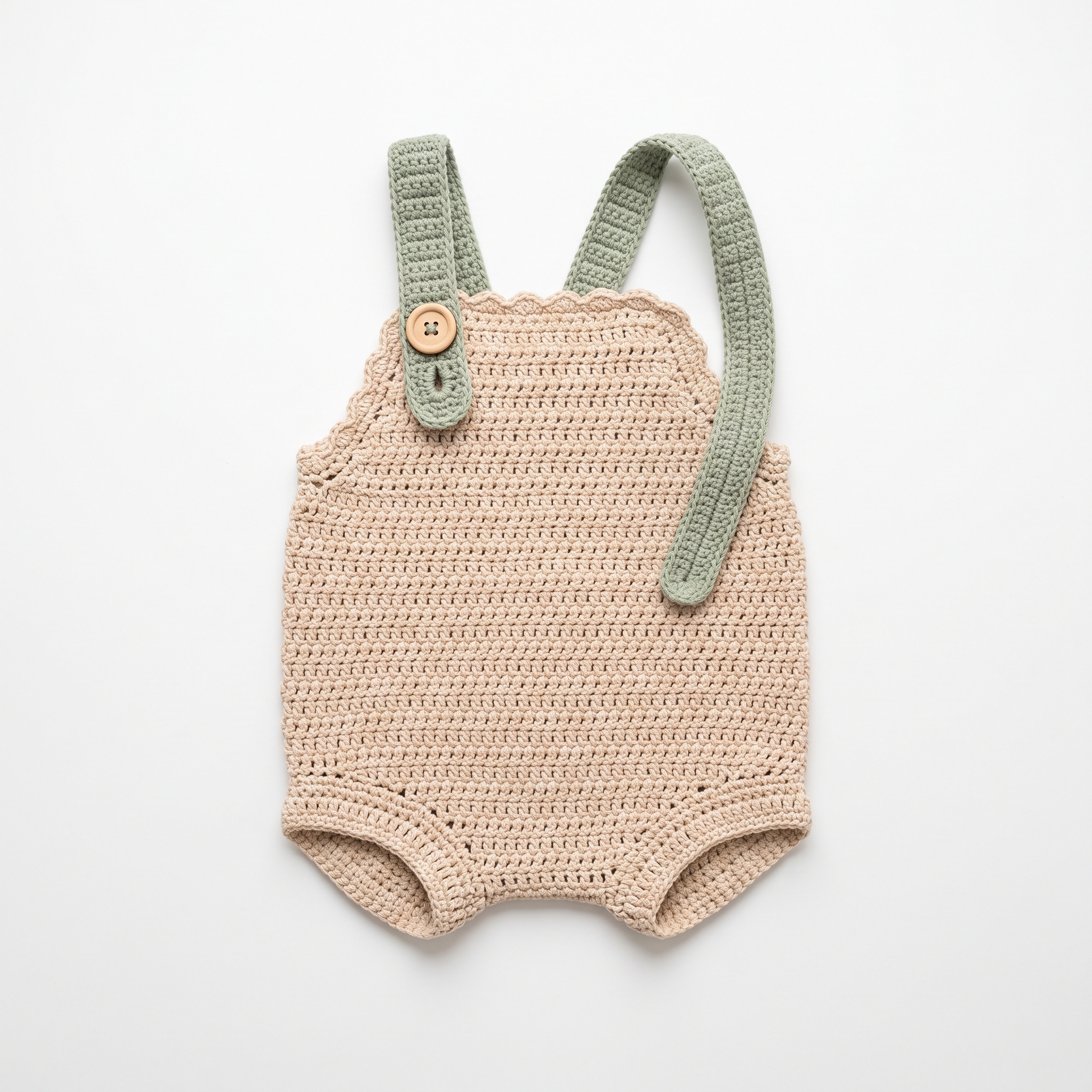 Neutral Boho Baby Romper Free Crochet Pattern