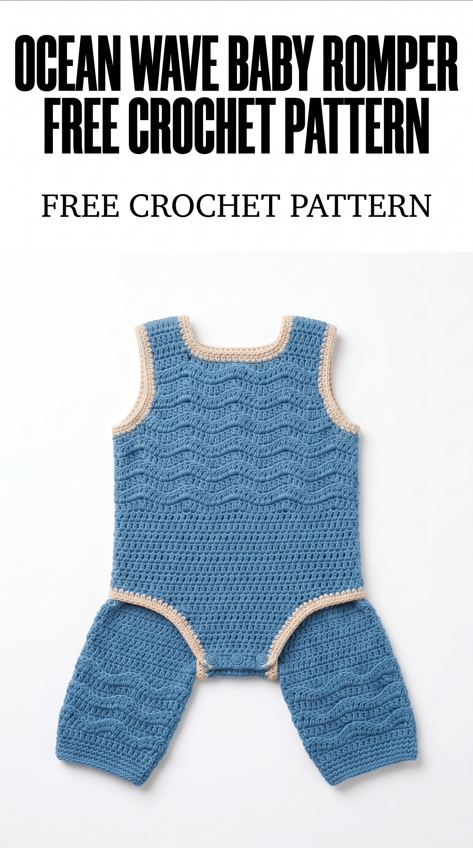 Ocean Wave Baby Romper Free Crochet Pattern