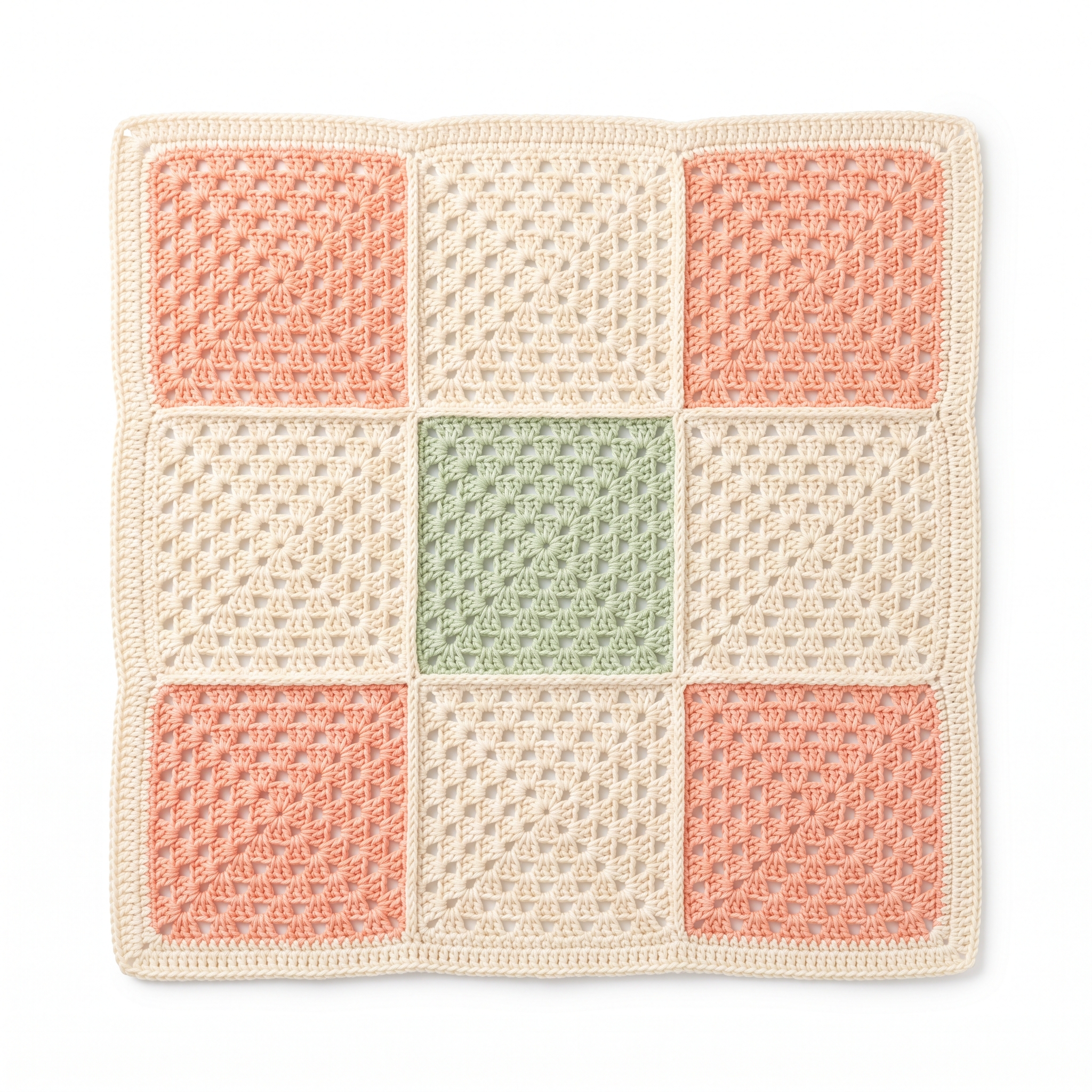 Peach Blossom Granny Square Baby Blanket Free Crochet Pattern