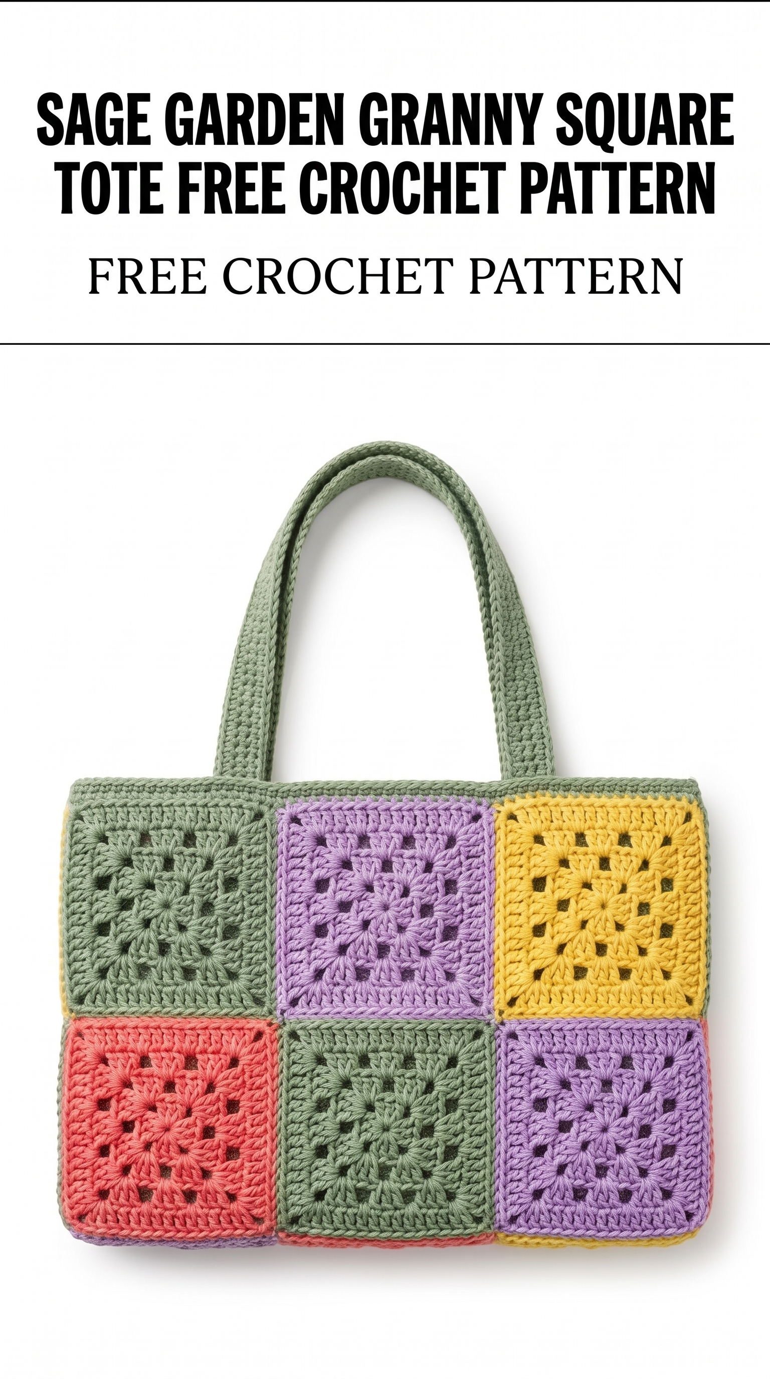 Sage Garden Granny Square Tote Free Crochet Pattern