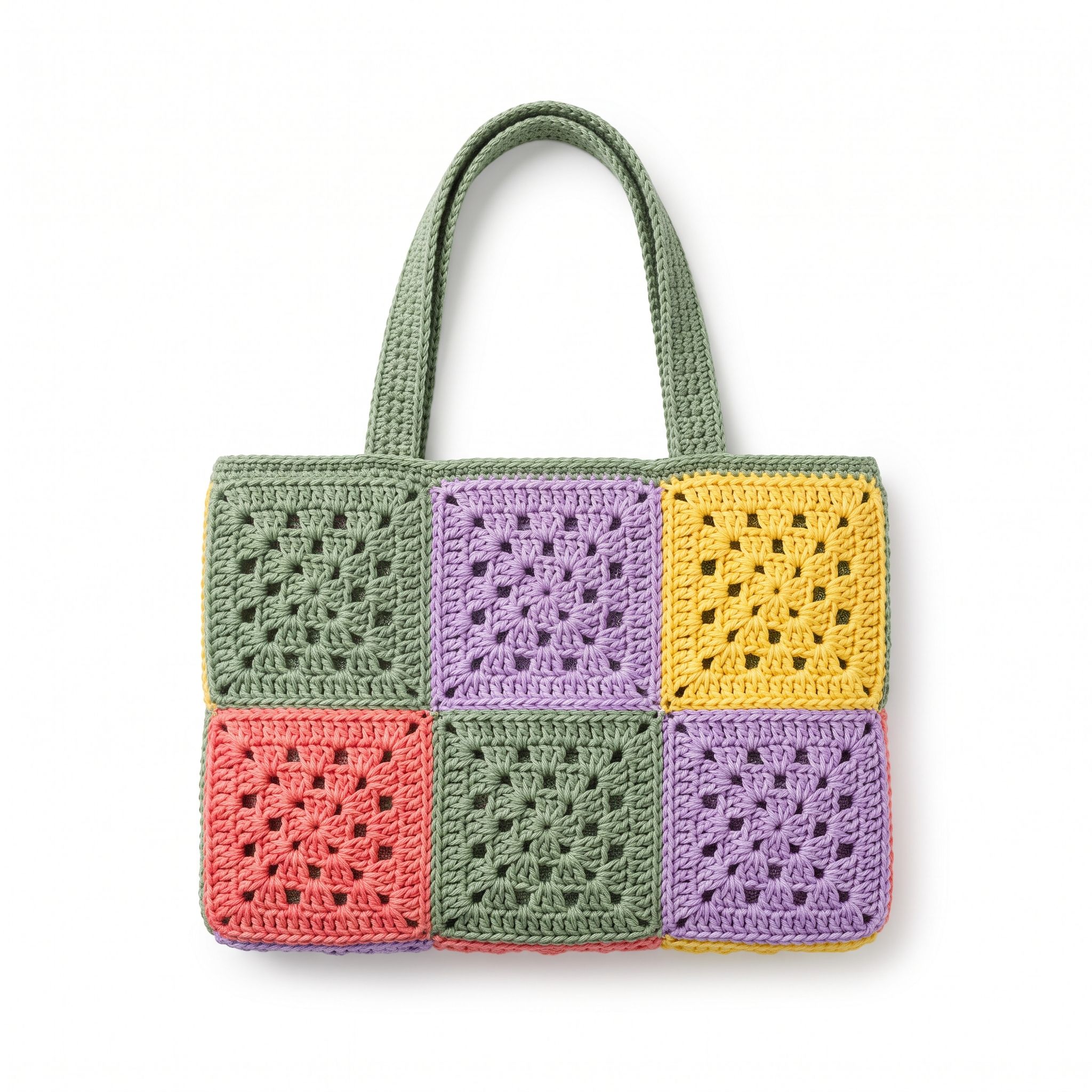 Sage Garden Granny Square Tote Free Crochet Pattern