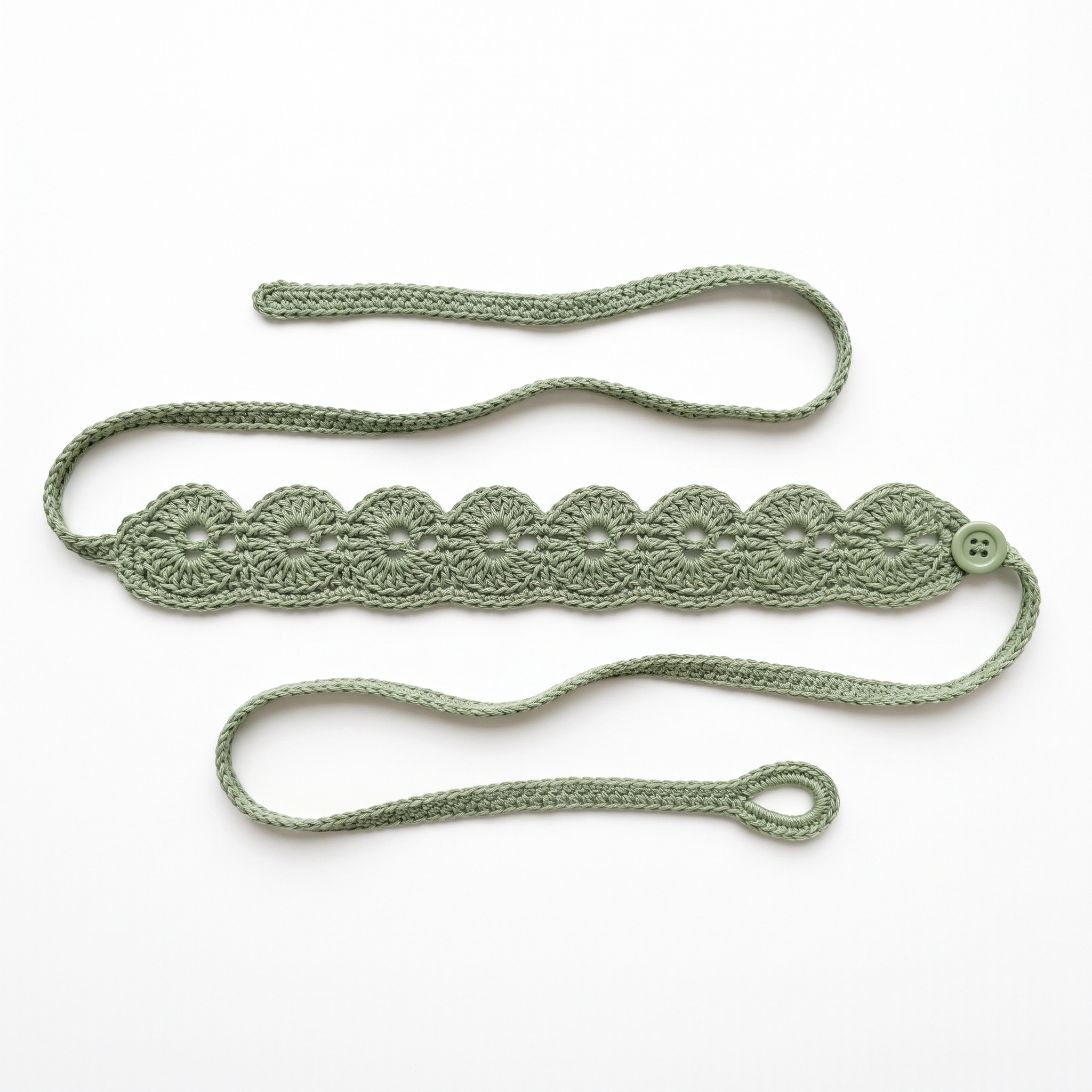 Sage Green Boho Lace Choker Free Crochet Pattern