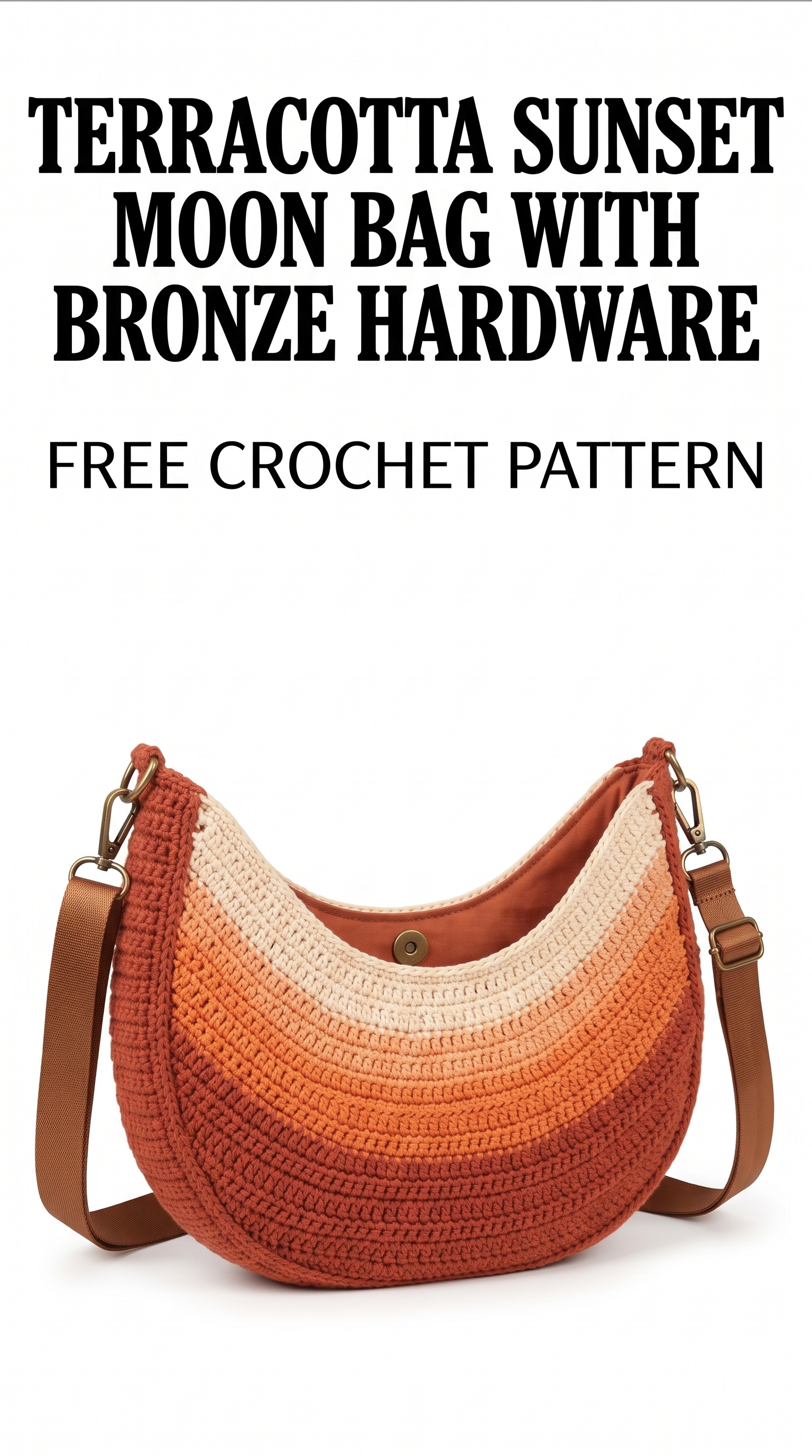 Terracotta Sunset Moon Bag with Bronze Hardware Free Crochet Pattern
