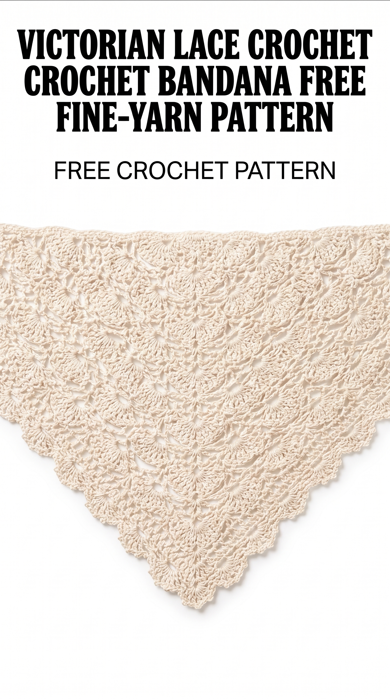 Victorian Lace Crochet Bandana Free Fine-Yarn Pattern