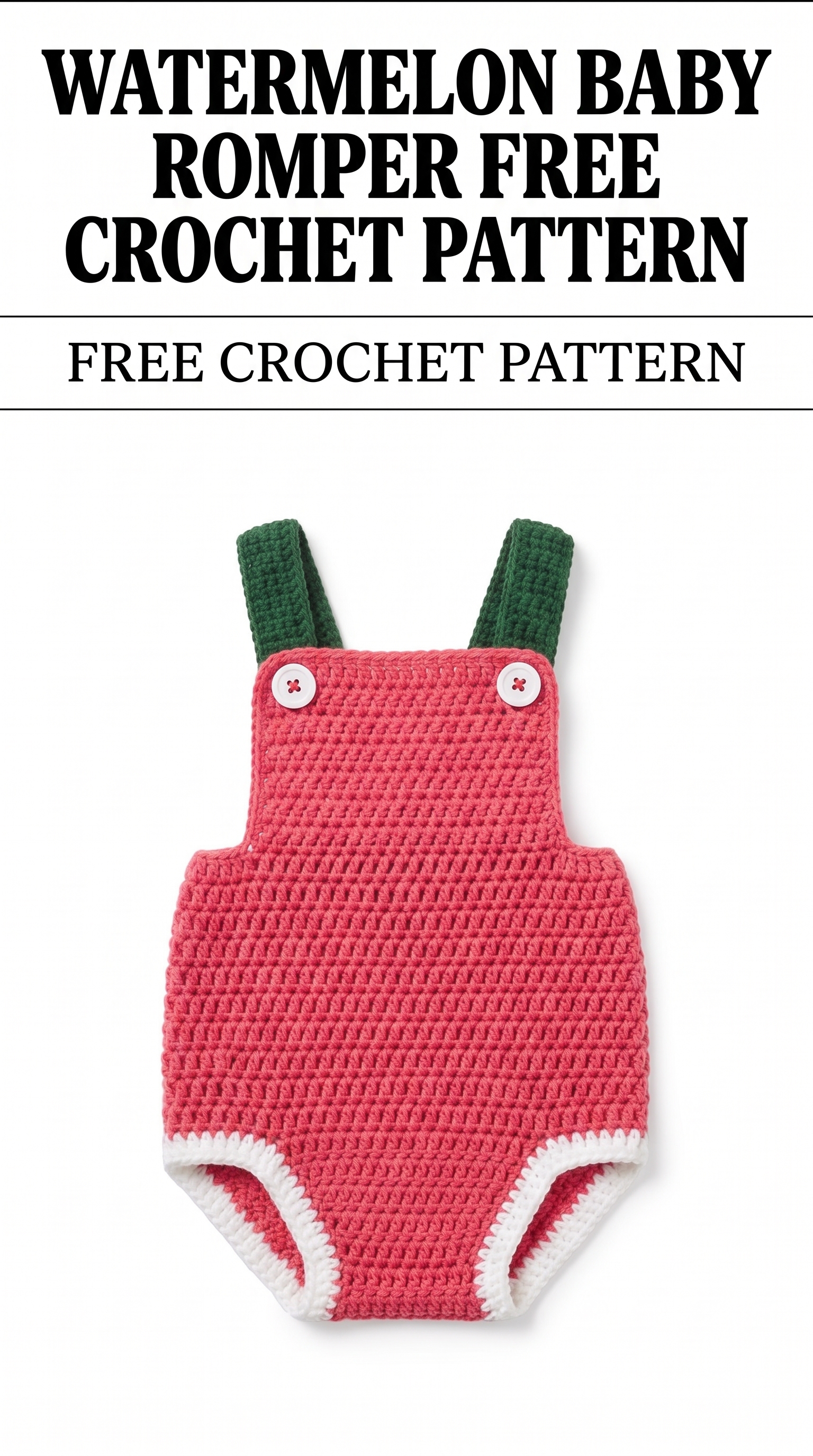 Watermelon Baby Romper Free Crochet Pattern