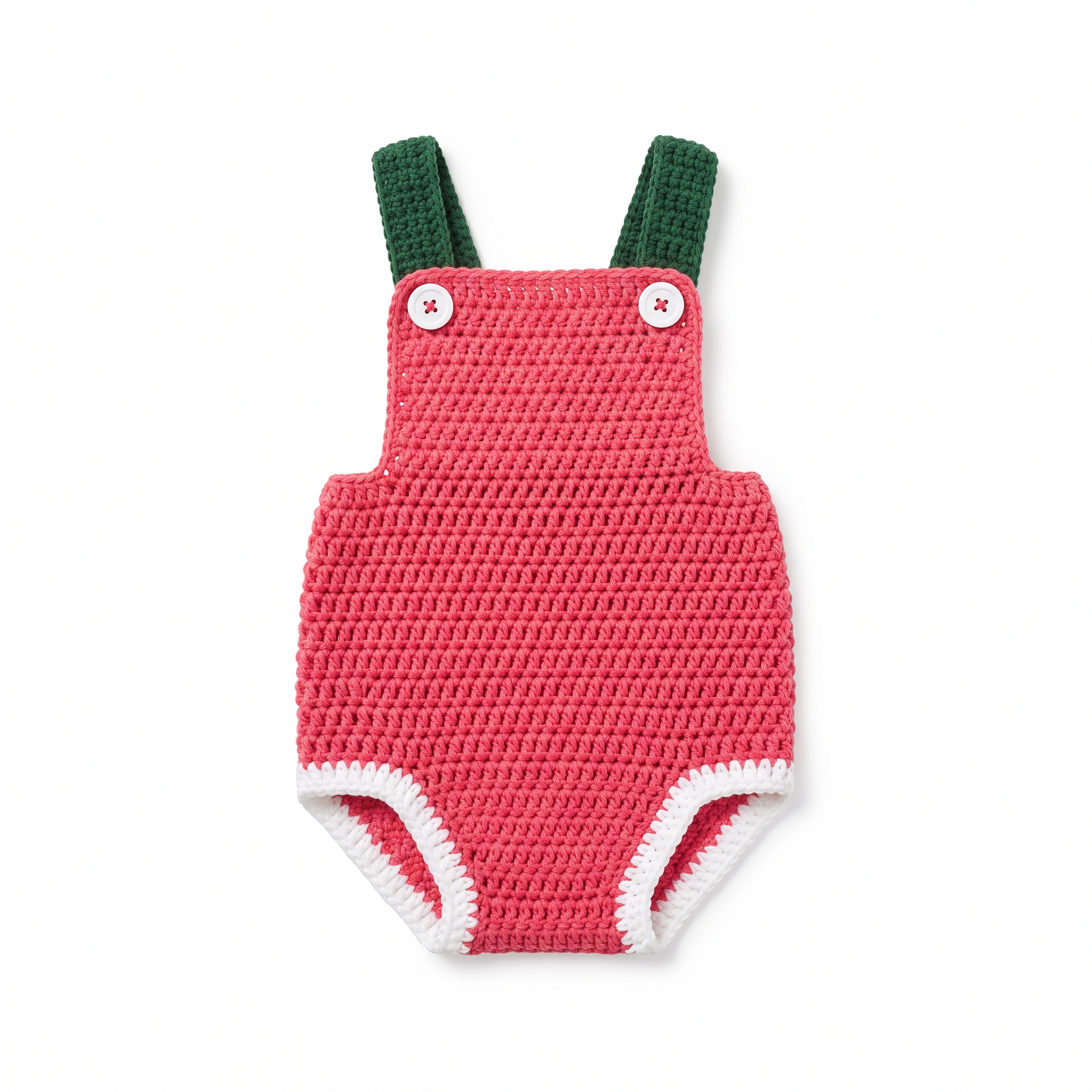 Watermelon Baby Romper Free Crochet Pattern