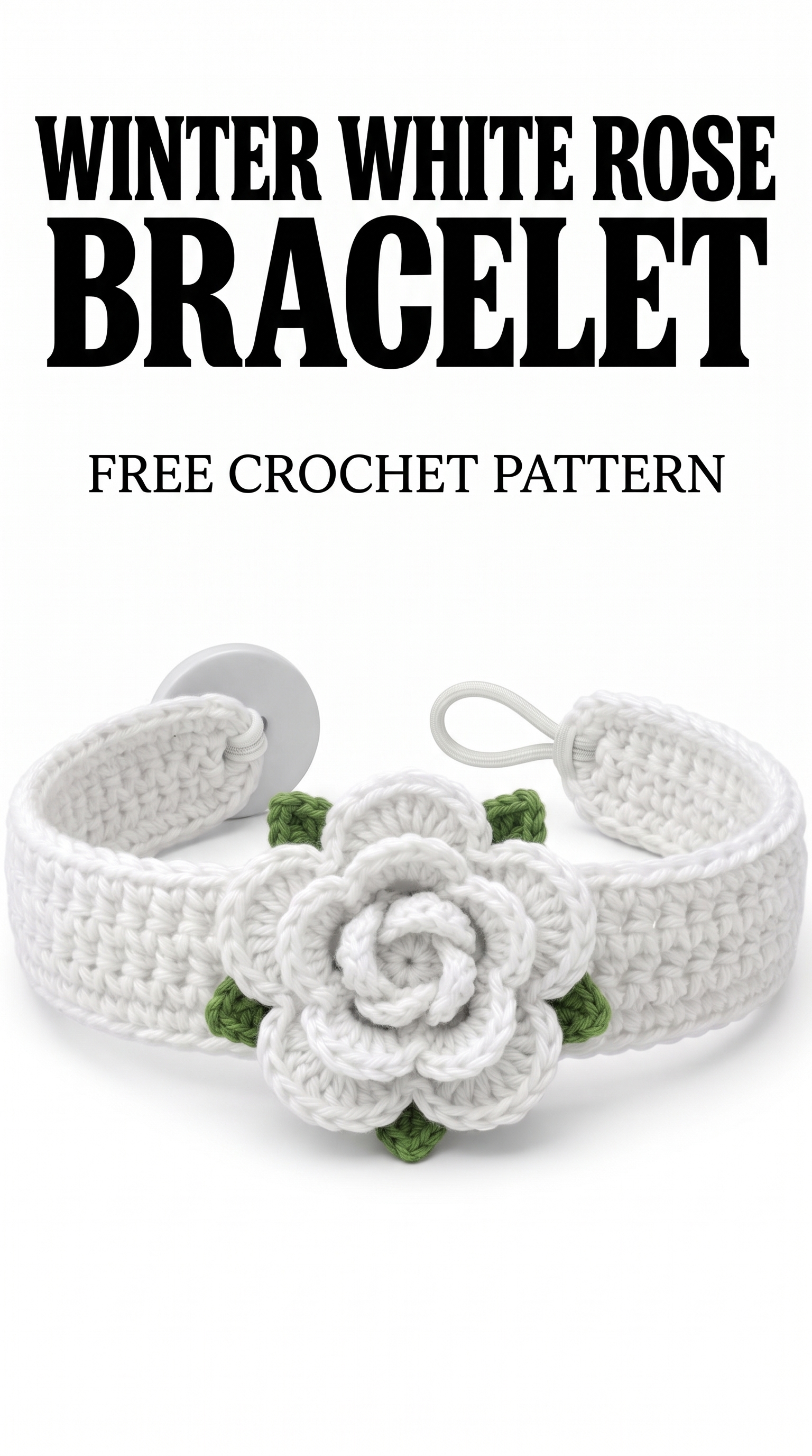 Winter White Rose Bracelet Free Crochet Pattern